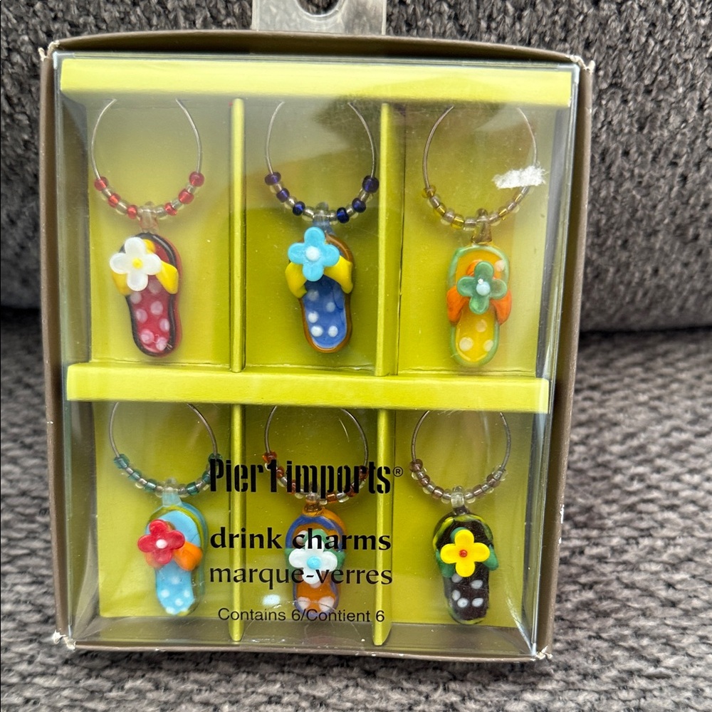 Pier 1 Colorful Flip Flop Drink Charms